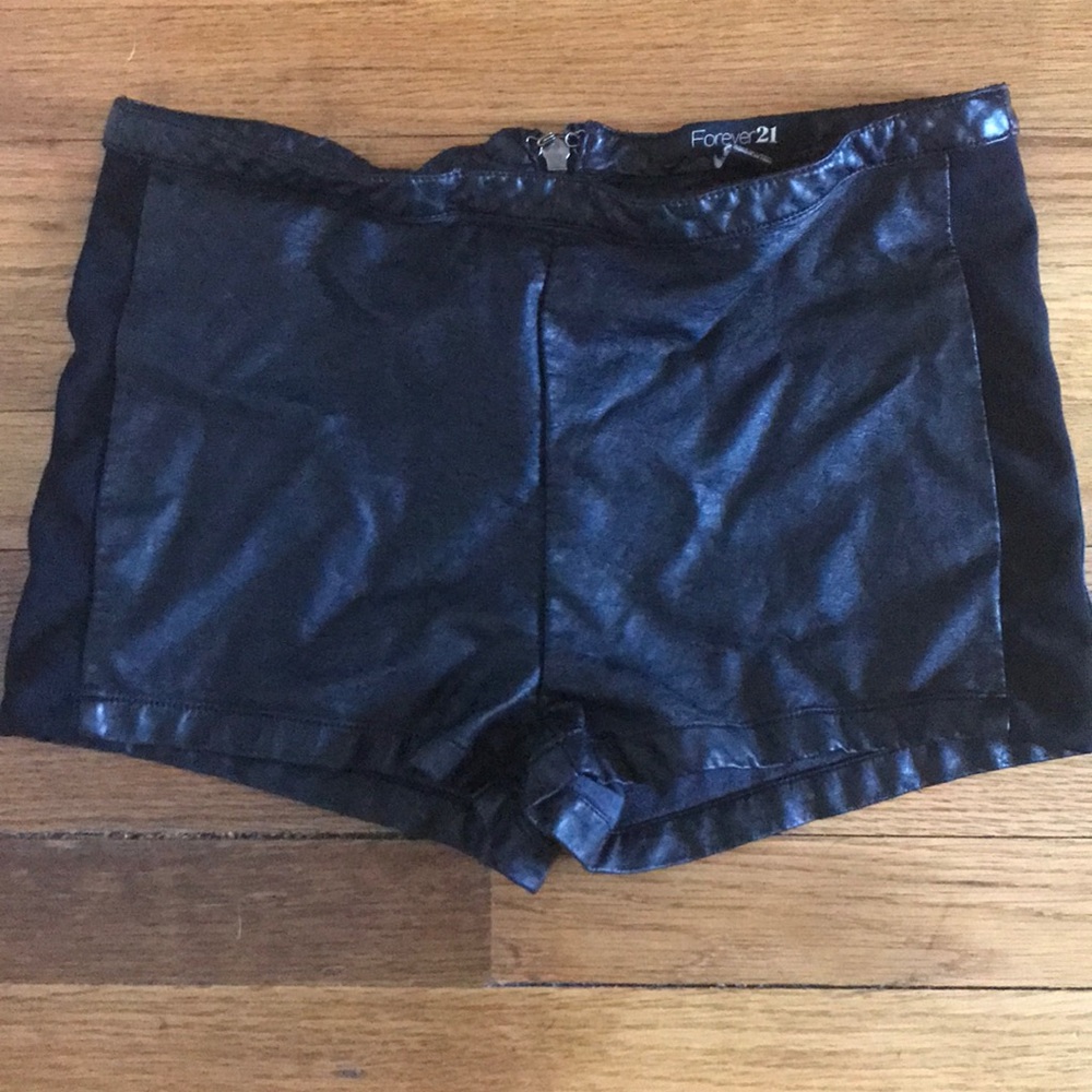 Forever 21 high waisted pleather shorts
